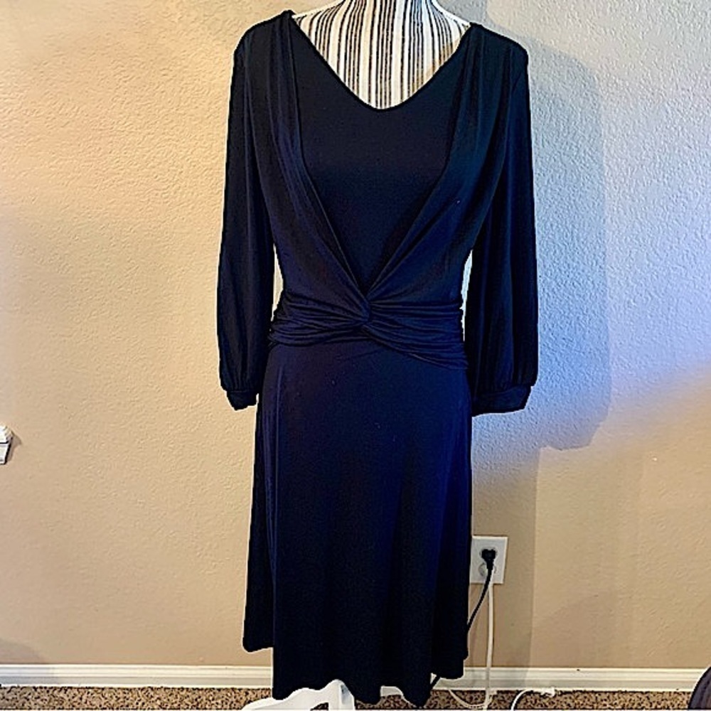 NEW BCBGMaxAzria Dress Medium Black Rayon w/ Spandex Maxi Midi Beautiful